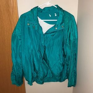 Vintage teal windbreaker